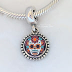 Pandora Sugarskull (Dia de los Muertos Special Edition) () white and red and orange and blue and black sterling-silver Dangle by The Alternative Bead. Your Jewelry Retailer from Germany