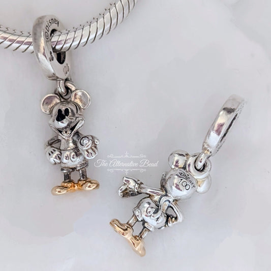 Disney 100th Anniversary Mickey Mouse Lab-grown Diamond Dangle Charm