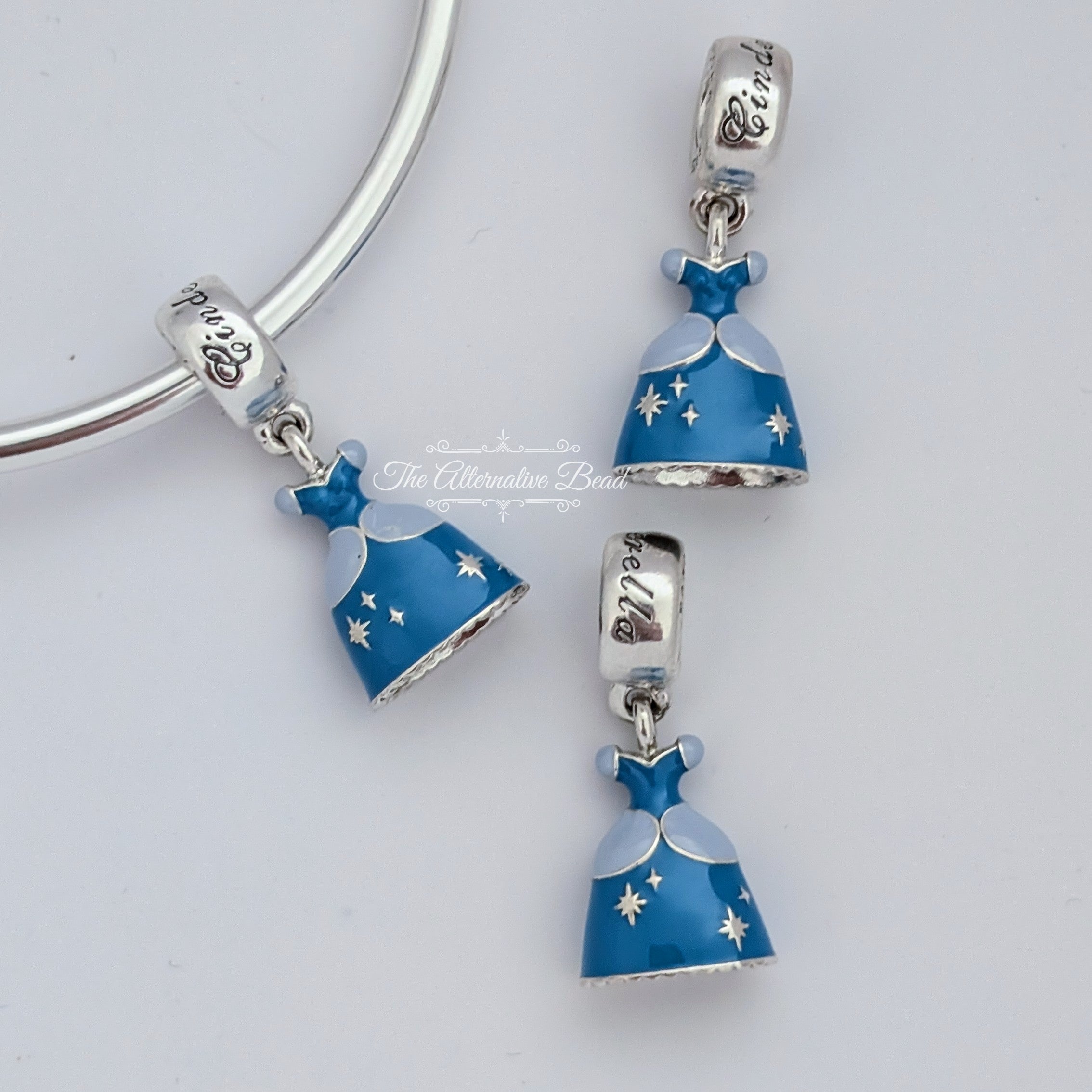 Disney x Pandora Cinderella Dress Silver Dangle with Blue Enamel (791578ENMX) blue sterling-silver and enamel Dangle by The Alternative Bead. Your Jewelry Retailer from Germany