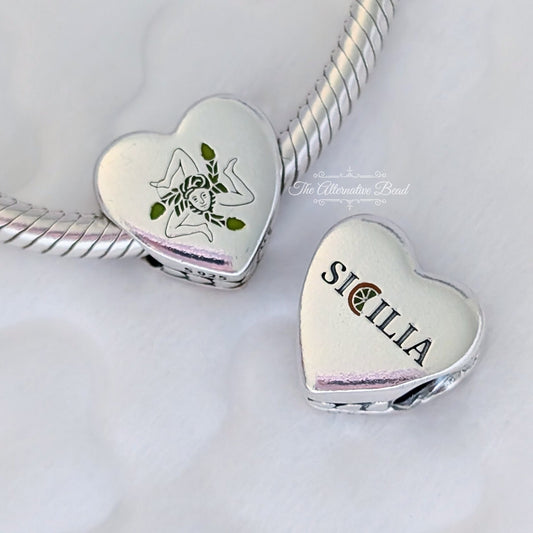 Sicily Heart Trinacria Charm