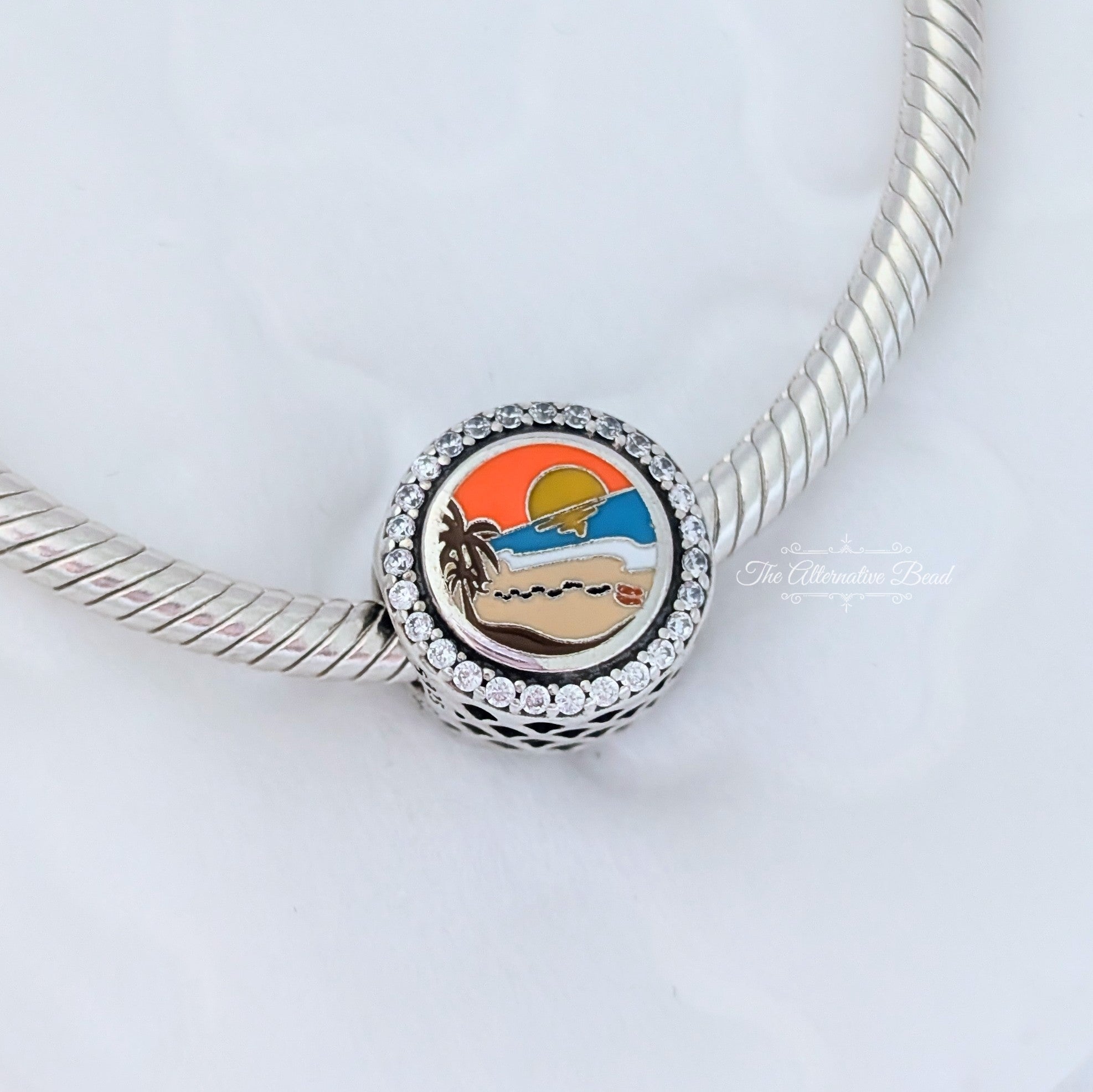 Pandora St. Maarten Charm () silver and multicolor sterling-silver and enamel Bead by The Alternative Bead. Your Jewelry Retailer from Germany
