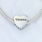Pandora Vienna Skyline Heart Charm (792015_E037) silver and black sterling-silver Bead by The Alternative Bead. Your Jewelry Retailer from Germany