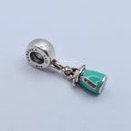 Disney x Pandora Disney Alice in Wonderland Drink Me Dangle Charm (First Version) (799334C01) blue and white and green sterling-silver and enamel Dangle by The Alternative Bead. Your Jewelry Retailer from Germany