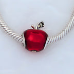 Disney x Pandora Disney Snow White apple silver charm with red enamel and dark green cubic zirconia (791572EN73) red and silver sterling-silver and enamel Bead by The Alternative Bead. Your Jewelry Retailer from Germany