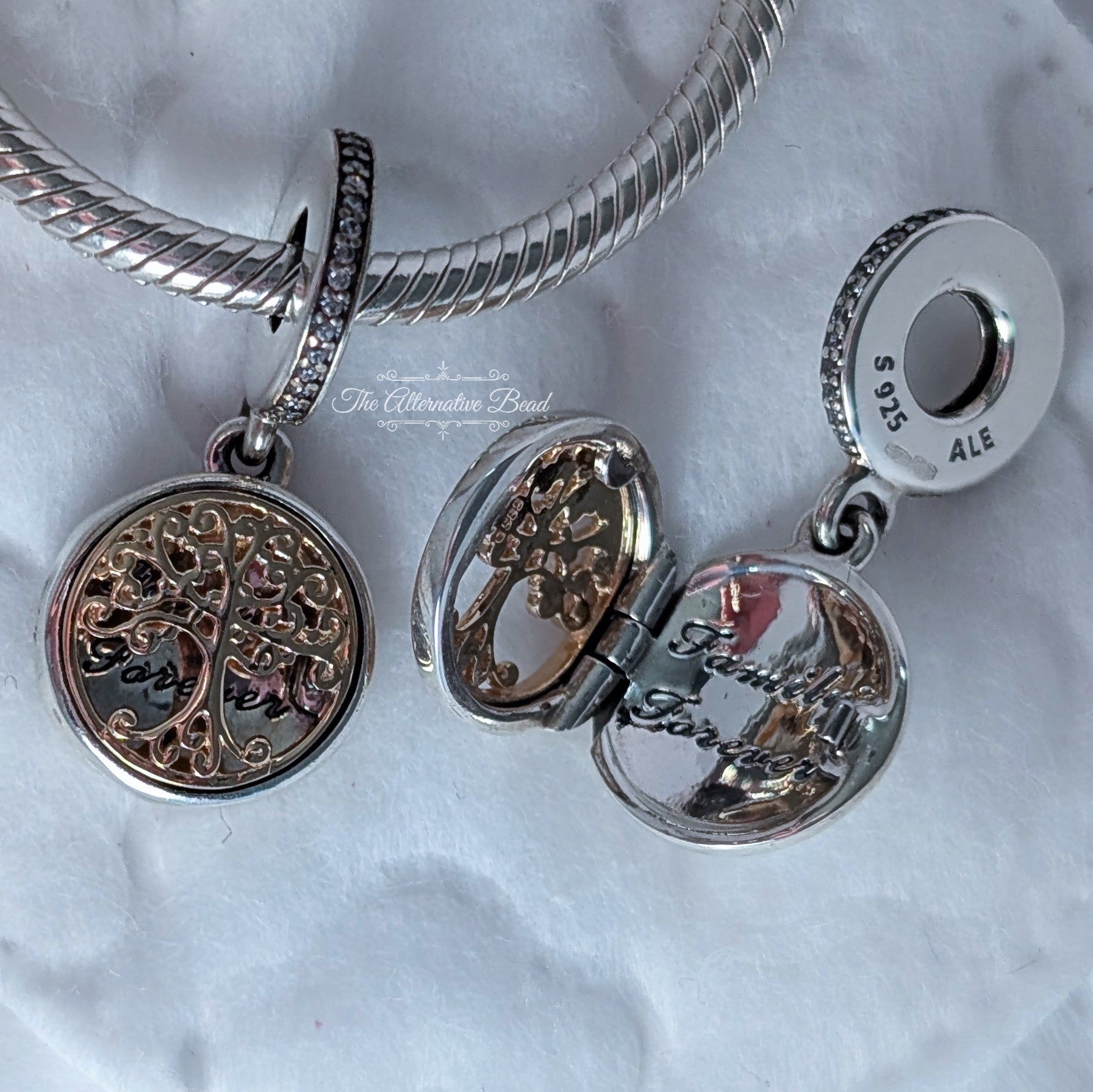 Pandora Family Roots Dangle Charm (791988CZ) silver and gold sterling-silver and gold Dangle by The Alternative Bead. Your Jewelry Retailer from Germany