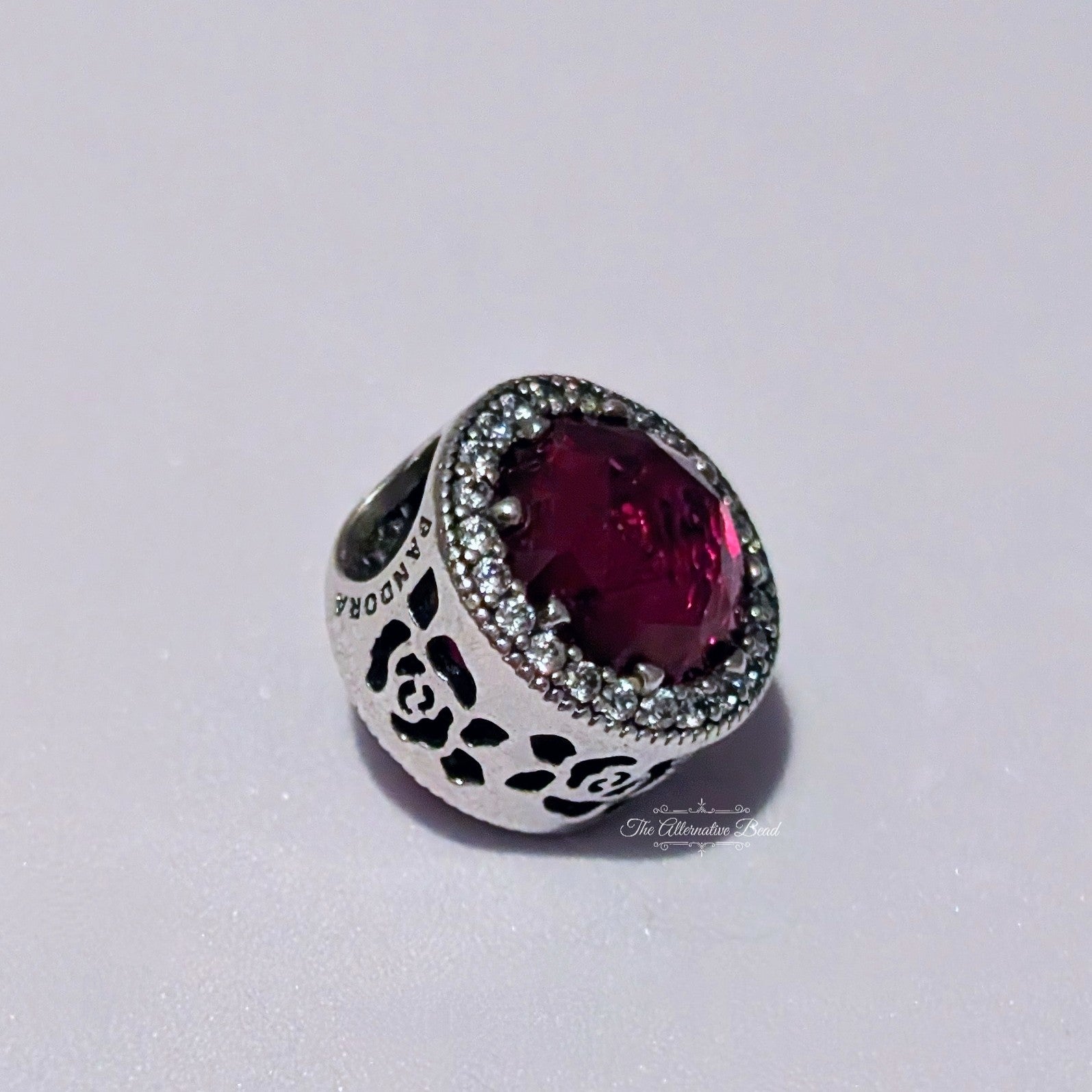 Disney x Pandora Disney Belle Enchanted rose silver charm with cerise crystal and clear cubic zirconia (792140NCC) silver and pink sterling-silver and glass Bead by The Alternative Bead. Your Jewelry Retailer from Germany