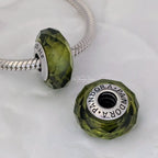 Pandora Olive Green Faceted Murano (791729NLG) green glass Bead by The Alternative Bead. Your Jewelry Retailer from Germany