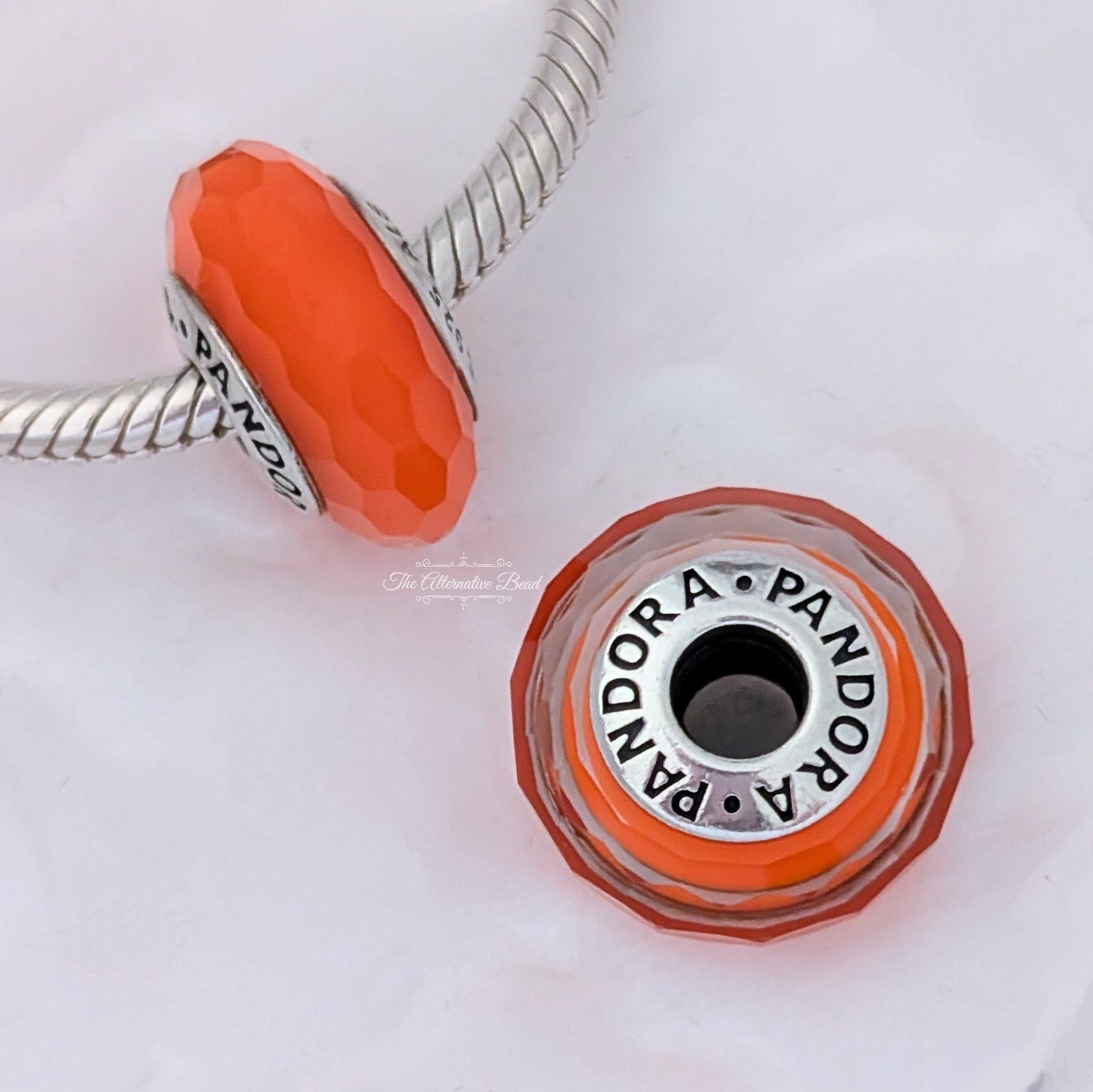 Pandora Orange Fascinating Faceted Murano (791626) orange glass Bead by The Alternative Bead. Your Jewelry Retailer from Germany