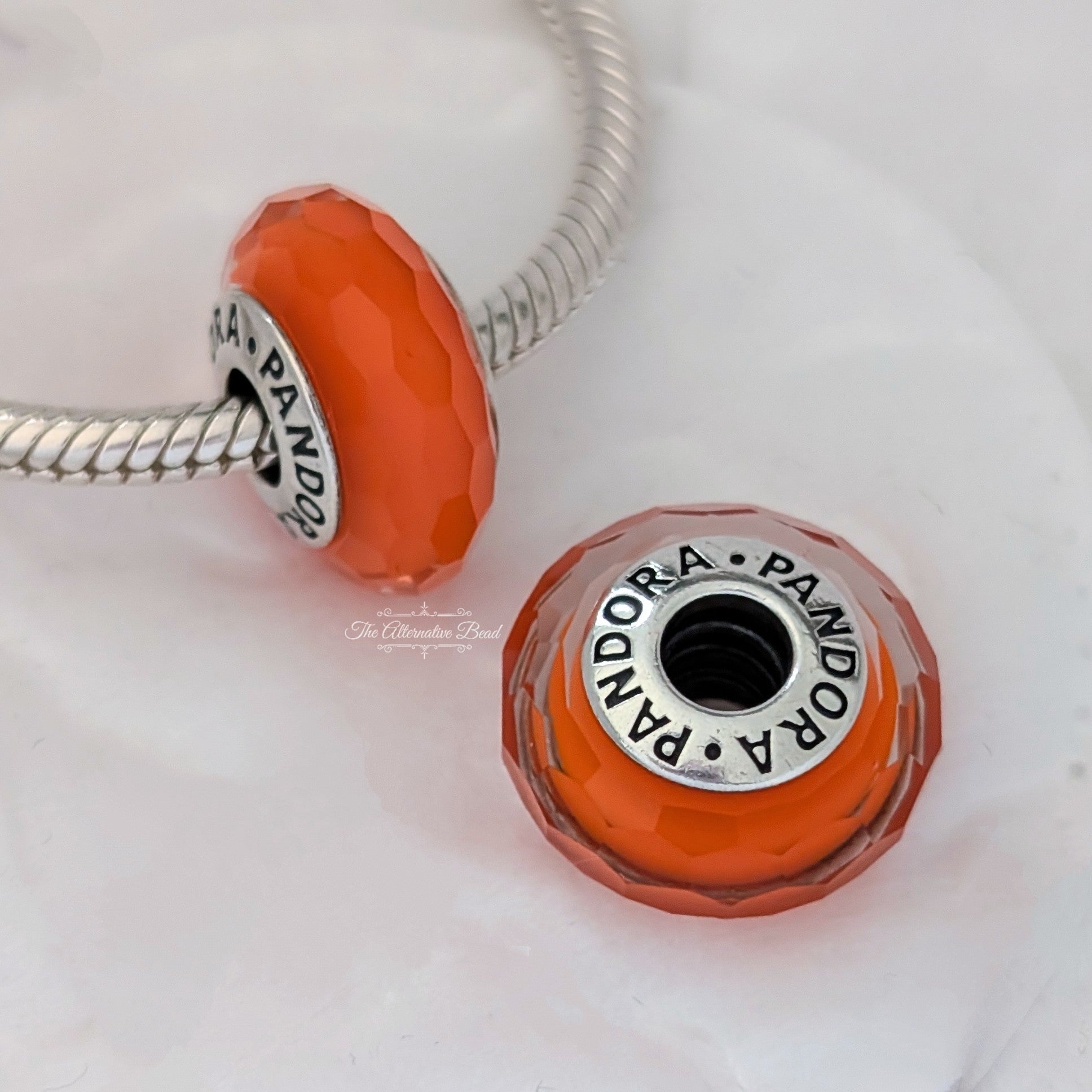 Pandora Orange Fascinating Faceted Murano (791626) orange glass Bead by The Alternative Bead. Your Jewelry Retailer from Germany