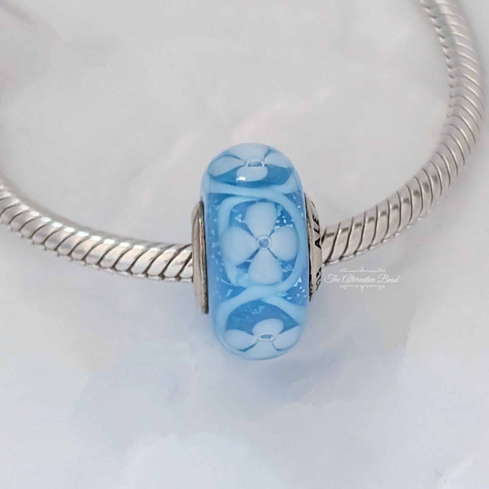 Pandora Blue Bloom Murano (791666) blue glass Bead by The Alternative Bead. Your Jewelry Retailer from Germany