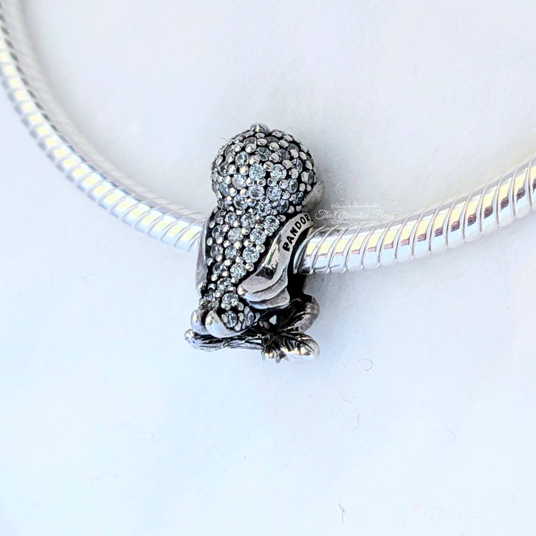 Pandora Snow White bird silver charm with cubic zirconia (797166CZ