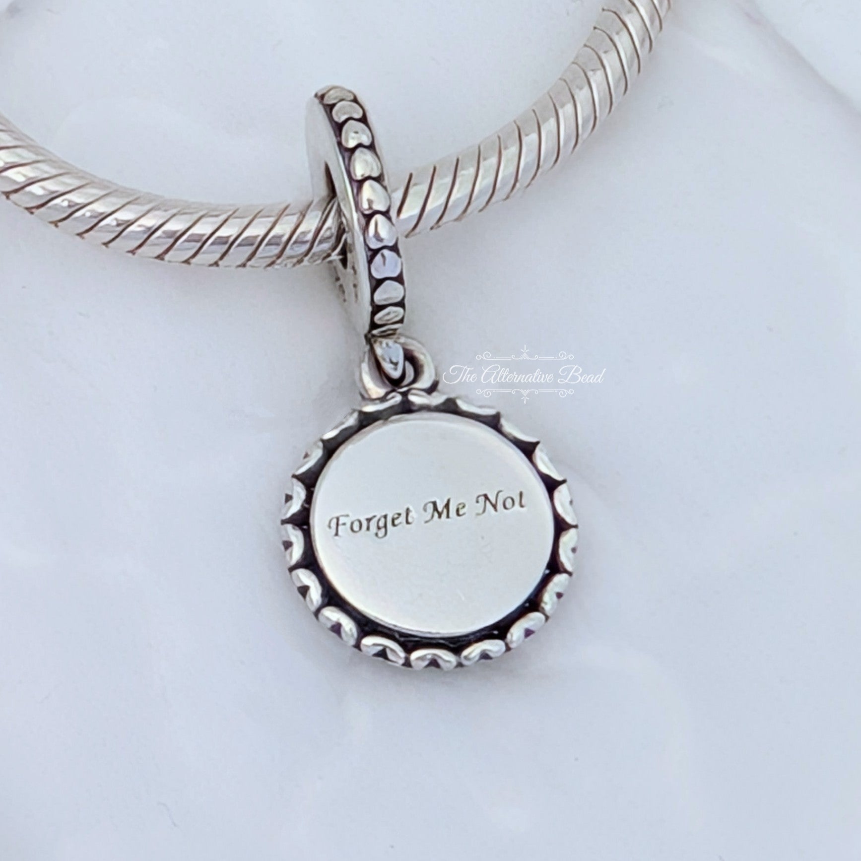 Pandora Blue Forget-Me-Not Flower Dangle Charm (792018C00_E031) silver and floral and blue sterling-silver and enamel Dangle by The Alternative Bead. Your Jewelry Retailer from Germany