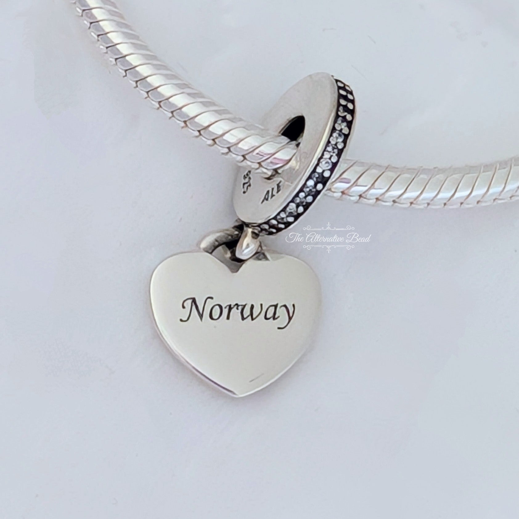 Pandora Charm Pendant Norway () silver and black sterling-silver and enamel Dangle by The Alternative Bead. Your Jewelry Retailer from Germany