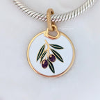 Pandora Faith and Hope Olive Pendant (368610C00_E001) gold and white and green and purple sterling-silver and gold and enamel Dangle by The Alternative Bead. Your Jewelry Retailer from Germany