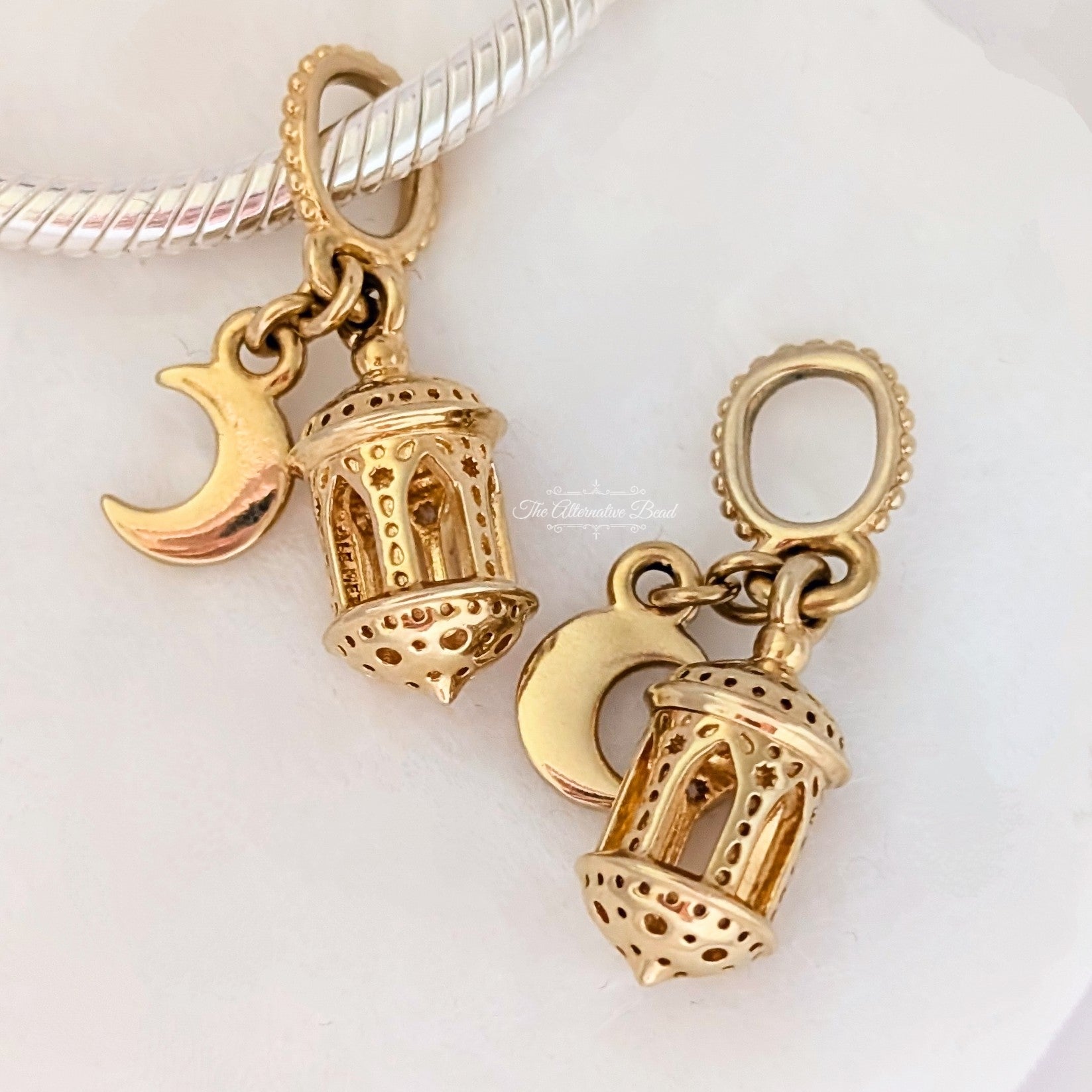 Pandora Arabian Lantern 14k gold-plated dangle (768767C00) gold sterling-silver and gold Dangle by The Alternative Bead. Your Jewelry Retailer from Germany