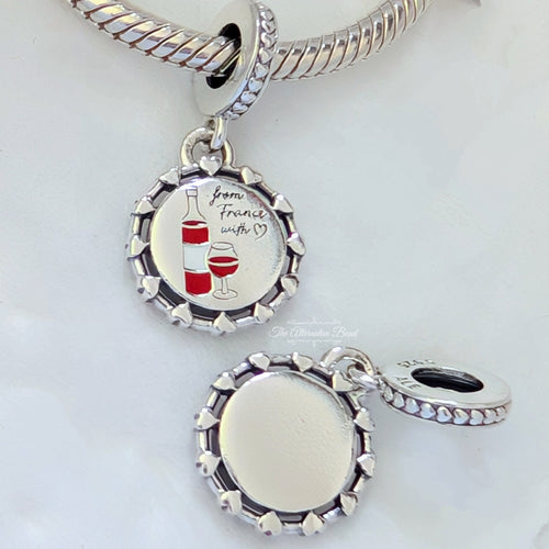 Pandora Glass of Wine from France with love (793928C00_E002) silver and black and red sterling-silver and enamel Dangle by The Alternative Bead. Your Jewelry Retailer from Germany