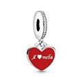 Pandora Russia I Love You Heart Dangle Charm silver and red sterling-silver and enamel Dangle by The Alternative Bead. Your Jewelry Retailer from Germany