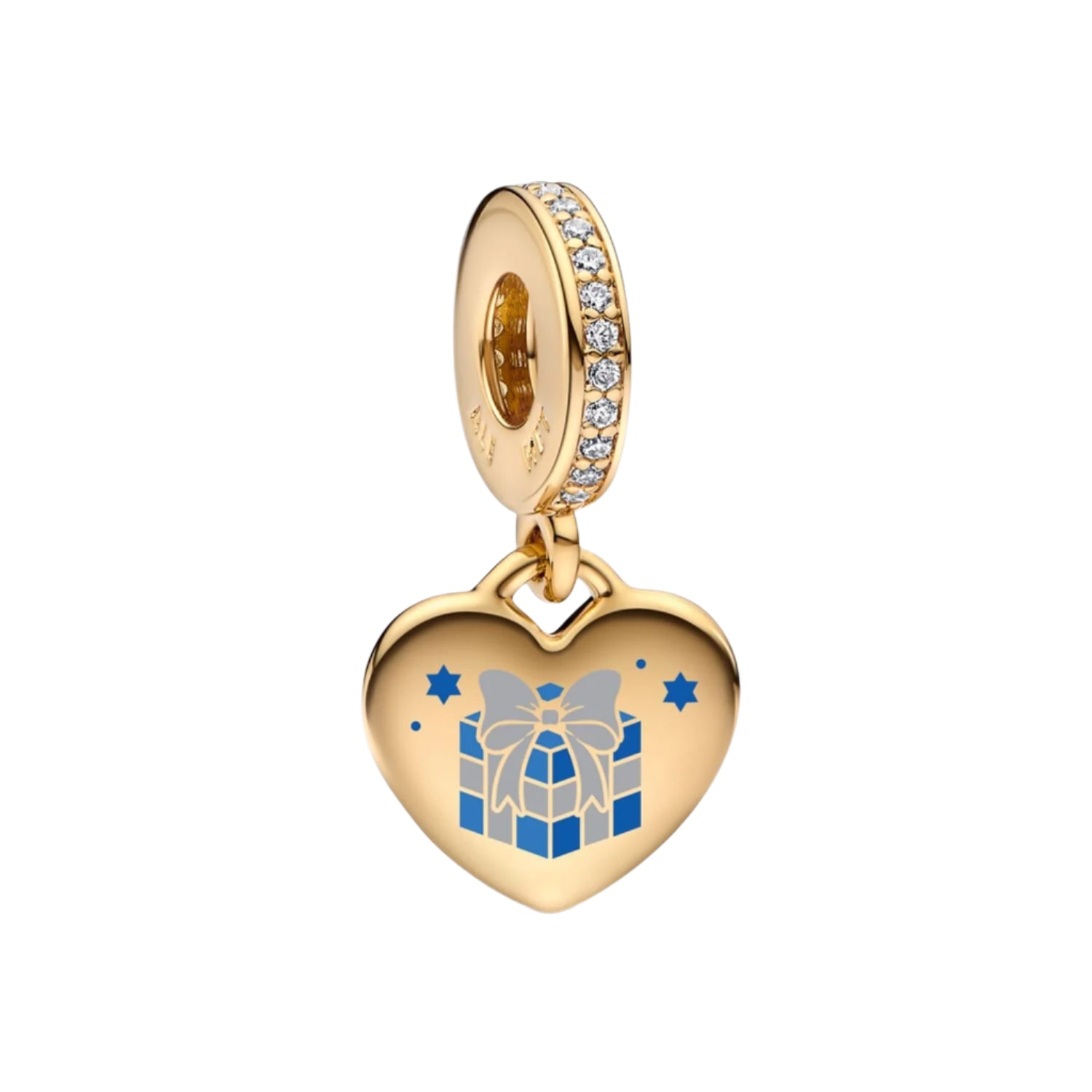 Pandora Hanukkah Gift Box Dangle Charm gold gold-plated and enamel Dangle by The Alternative Bead. Your Jewelry Retailer from Germany
