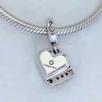 Pandora Grand Piano Heart Dangle Charm silver and black and white sterling-silver and enamel Dangle by The Alternative Bead. Your Jewelry Retailer from Germany