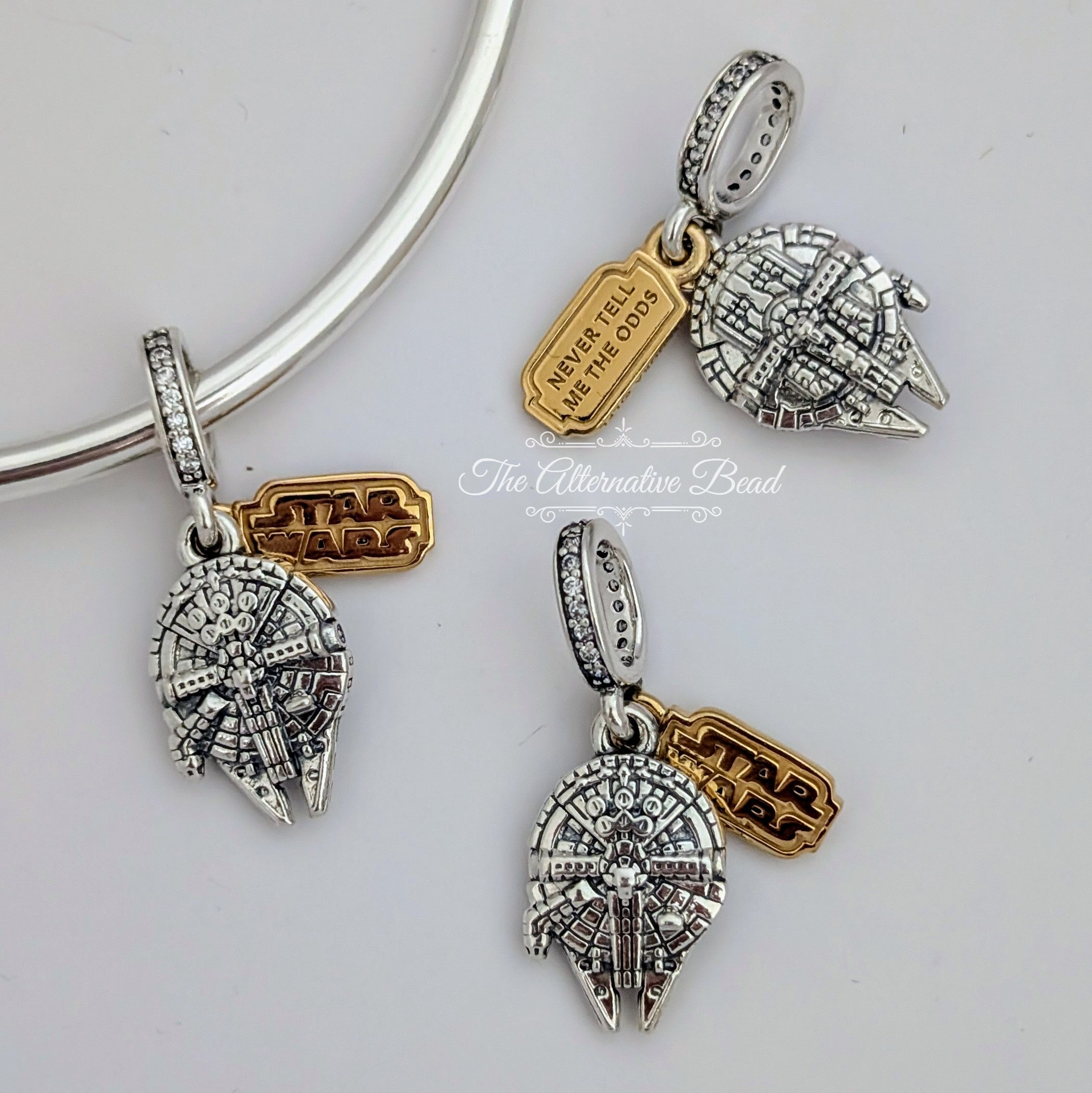 Star Wars x Pandora Millenium Falcon Dangle (769504C01) gold and silver sterling-silver and gold Dangle by The Alternative Bead. Your Jewelry Retailer from Germany