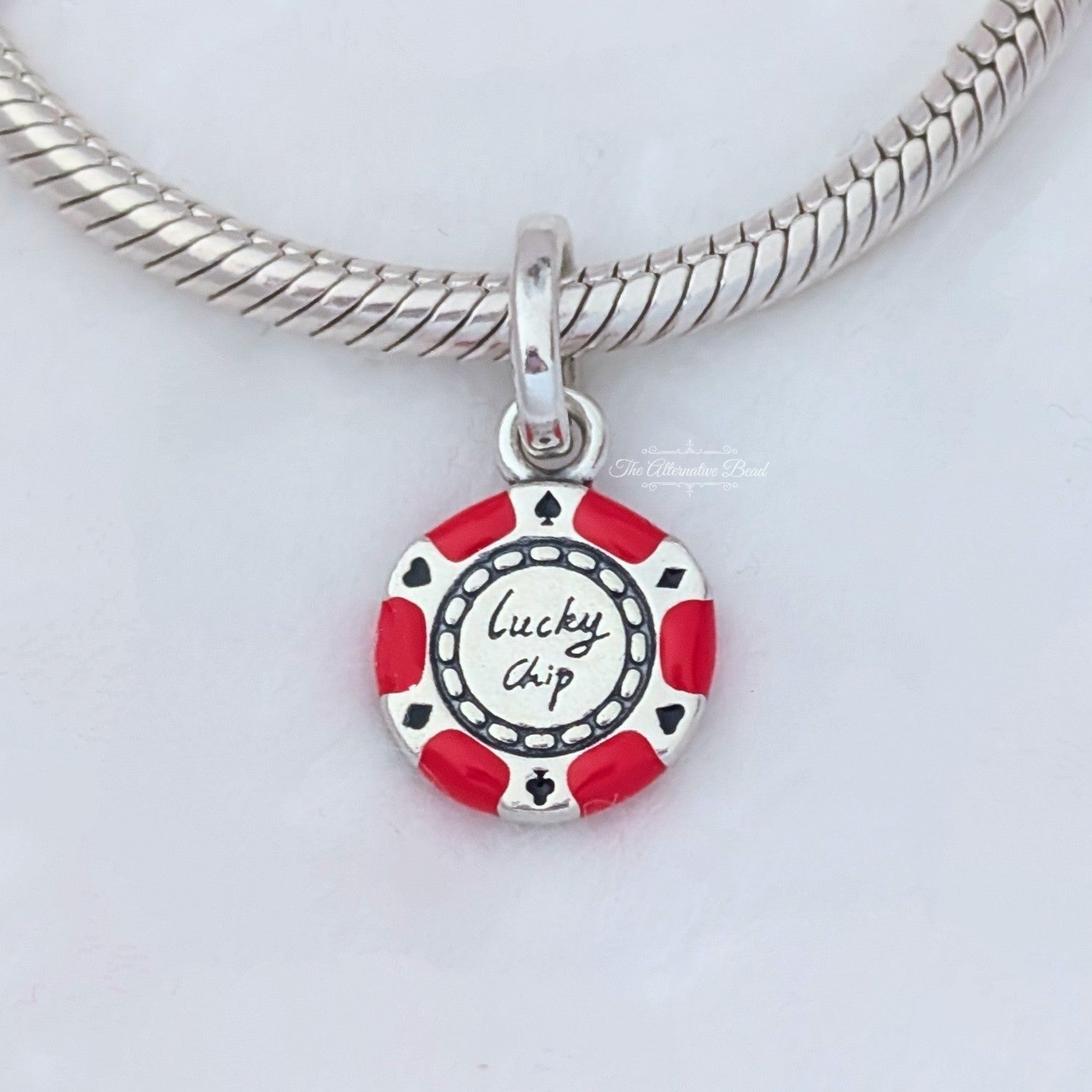 Pandora Lucky Chip Dangle Charm red and black sterling-silver and enamel Dangle by The Alternative Bead. Your Jewelry Retailer from Germany