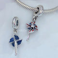Pandora American Pinwheel Dangle silver and red and blue sterling-silver and enamel Dangle by The Alternative Bead. Your Jewelry Retailer from Germany