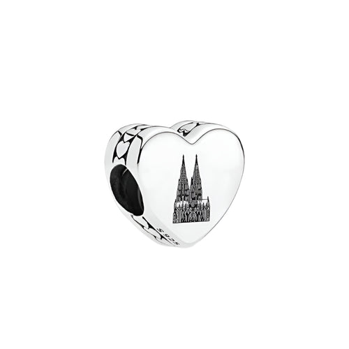 Pandora Cologne Skyline Heart Charm silver and black sterling-silver Bead by The Alternative Bead. Your Jewelry Retailer from Germany