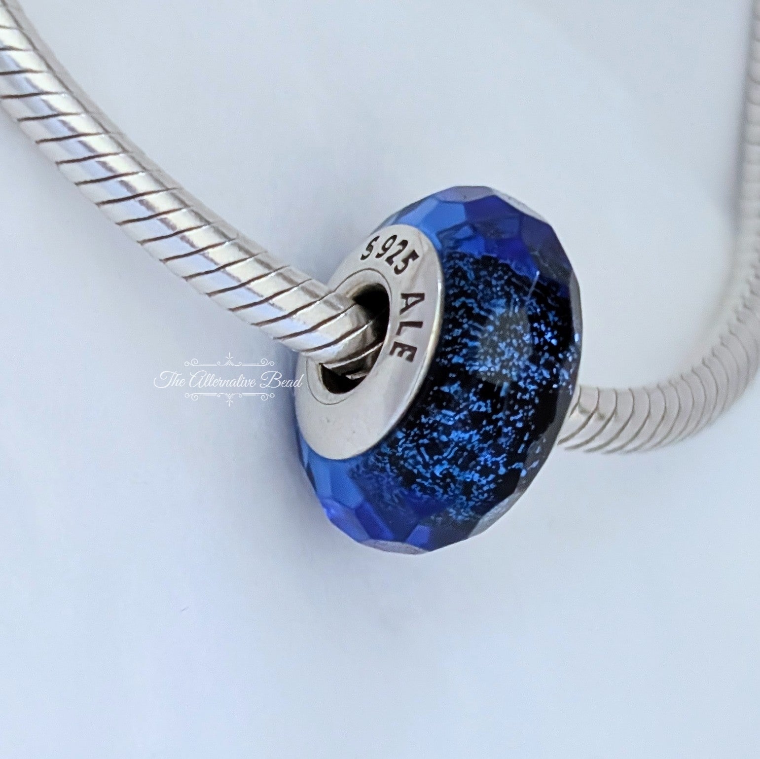 Pandora Iridescent Blue Faceted Murano blue glass Bead by The Alternative Bead. Your Jewelry Retailer from Germany