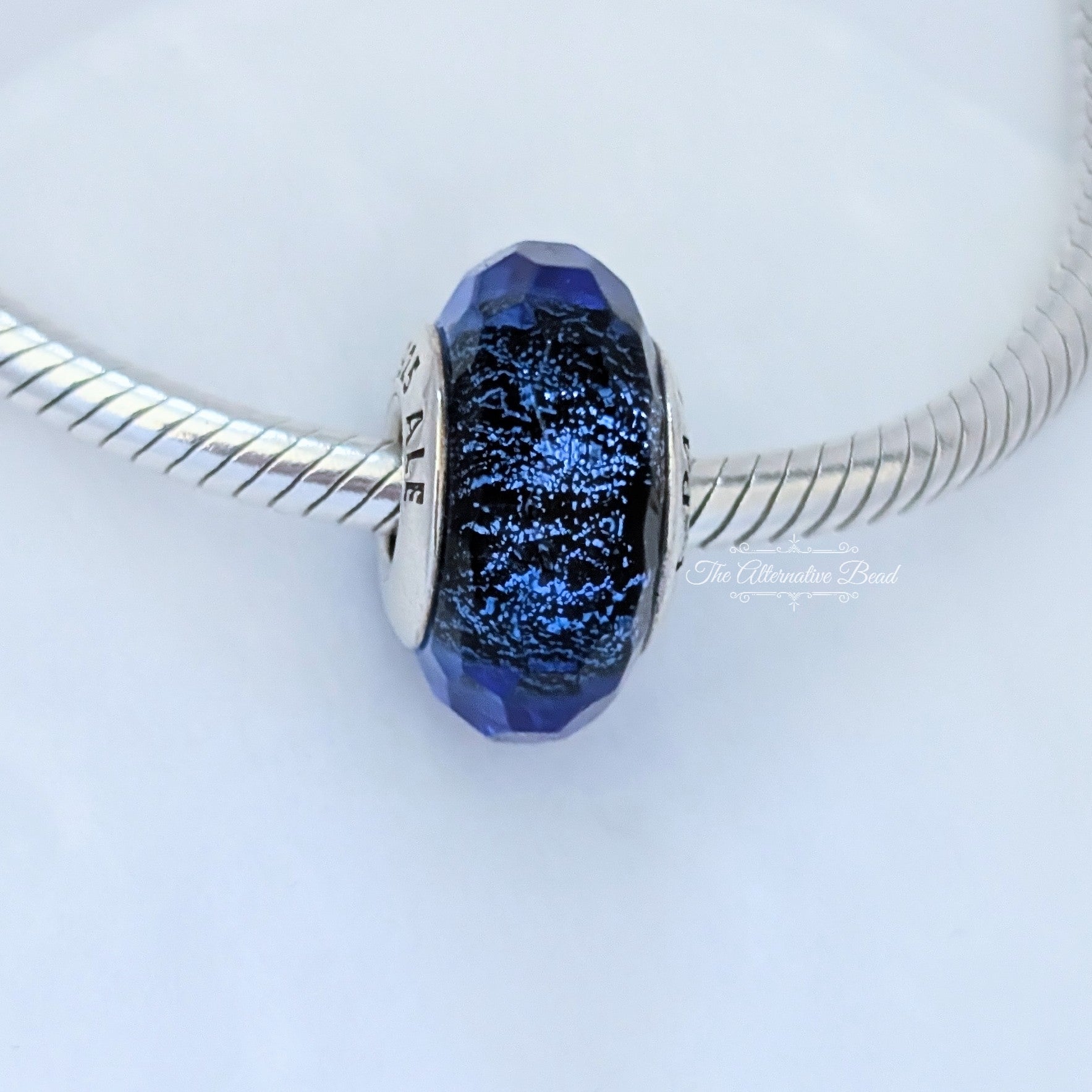 Pandora Iridescent Blue Faceted Murano blue glass Bead by The Alternative Bead. Your Jewelry Retailer from Germany