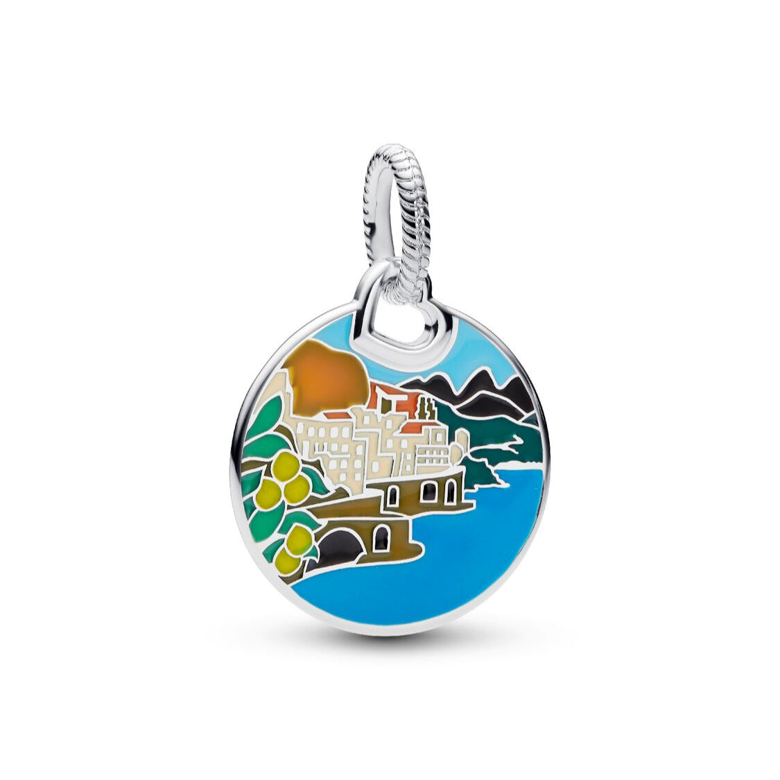 Pandora Italian Coast Engravable Dangle Charm multicolor and silver sterling-silver and enamel Dangle by The Alternative Bead. Your Jewelry Retailer from Germany