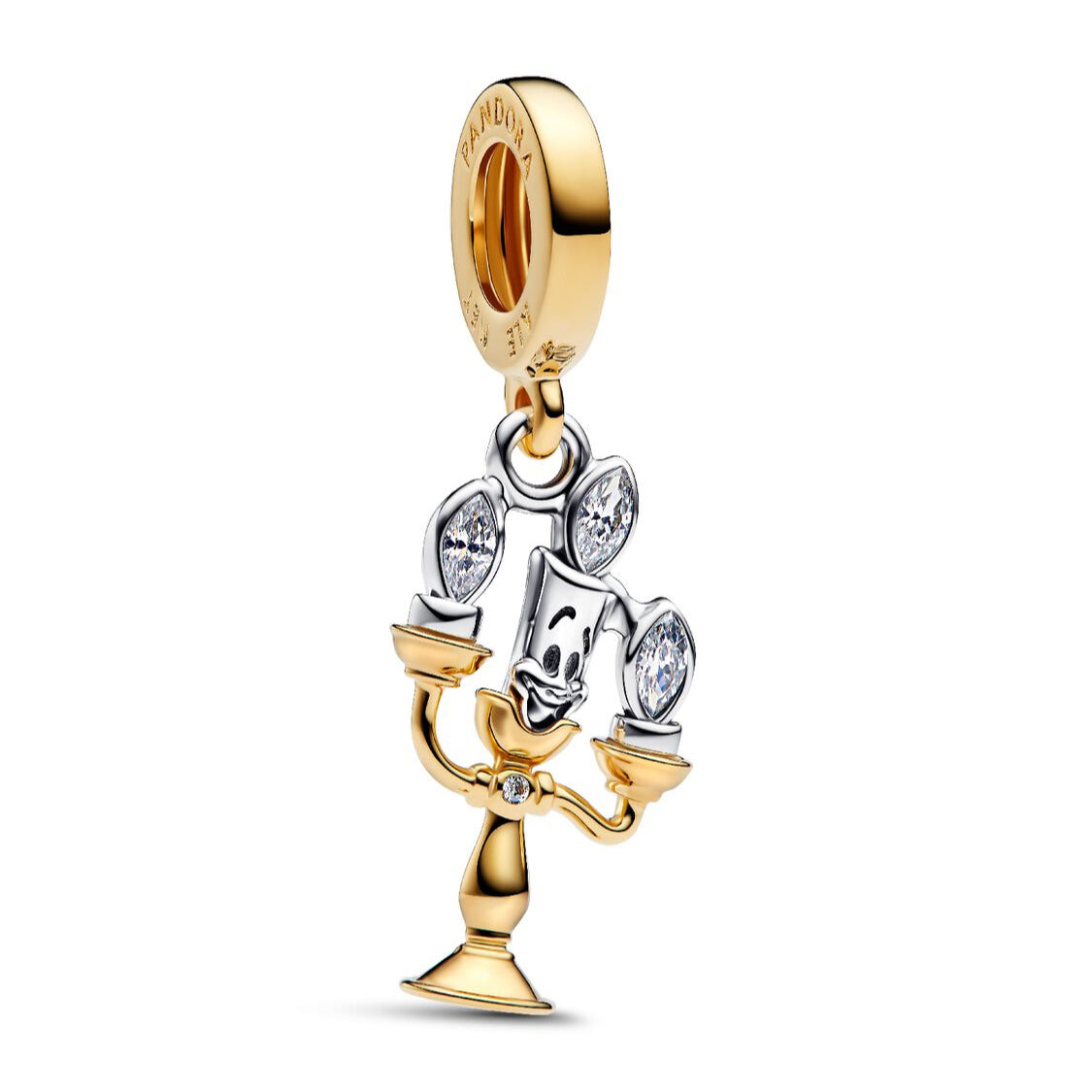 Disney x Pandora Disney Beauty and the Beast Lumiere Dangle gold and silver gold-plated and sterling-silver Dangle by The Alternative Bead. Your Jewelry Retailer from Germany