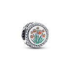 Pandora Engravable Tulip Charm silver and floral sterling-silver and enamel Bead by The Alternative Bead. Your Jewelry Retailer from Germany