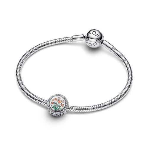 Pandora Engravable Tulip Charm silver and floral sterling-silver and enamel Bead by The Alternative Bead. Your Jewelry Retailer from Germany