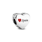 Pandora I Love Spain Heart Charm silver and red sterling-silver and enamel Bead by The Alternative Bead. Your Jewelry Retailer from Germany