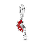 Pandora Spanish Fan Dangle Charm silver and red sterling-silver and enamel Dangle by The Alternative Bead. Your Jewelry Retailer from Germany