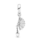 Pandora Spanish Fan Dangle Charm silver and red sterling-silver and enamel Dangle by The Alternative Bead. Your Jewelry Retailer from Germany
