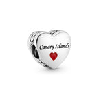 Pandora I Love Canary Islands Heart Charm silver and red sterling-silver and enamel Bead by The Alternative Bead. Your Jewelry Retailer from Germany