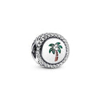 Pandora Engravable Palm Tree Charm silver and brown and green sterling-silver and enamel Bead by The Alternative Bead. Your Jewelry Retailer from Germany