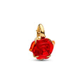 Disney x Pandora Disney Beauty and the Beast Enchanted Rose Dangle Charm red and gold gold-plated and glass Dangle by The Alternative Bead. Your Jewelry Retailer from Germany