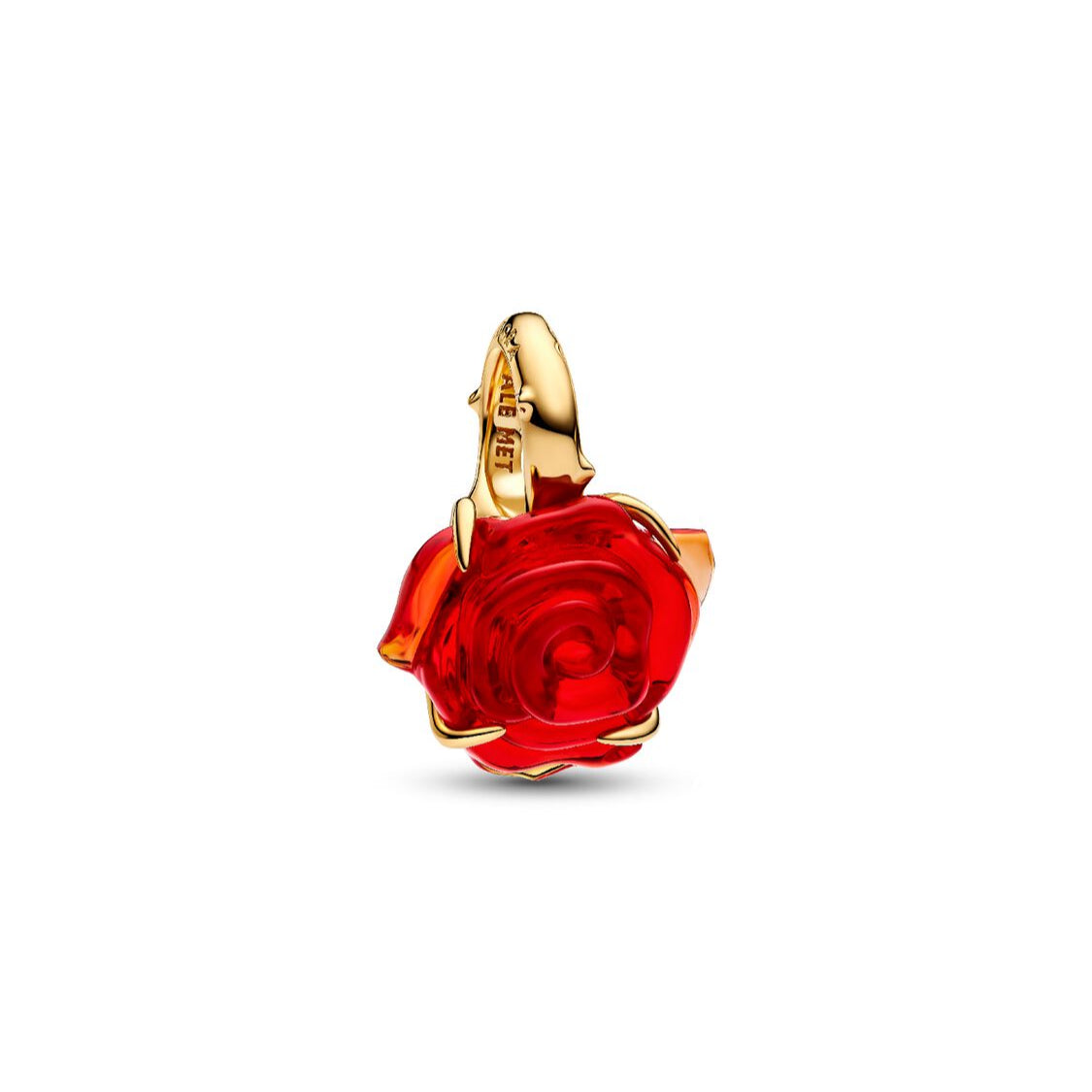 Disney x Pandora Disney Beauty and the Beast Enchanted Rose Dangle Charm red and gold gold-plated and glass Dangle by The Alternative Bead. Your Jewelry Retailer from Germany