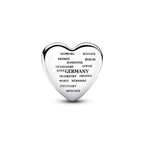 Pandora German Flag Heart Charm silver and black and red and yellow sterling-silver and enamel Bead by The Alternative Bead. Your Jewelry Retailer from Germany
