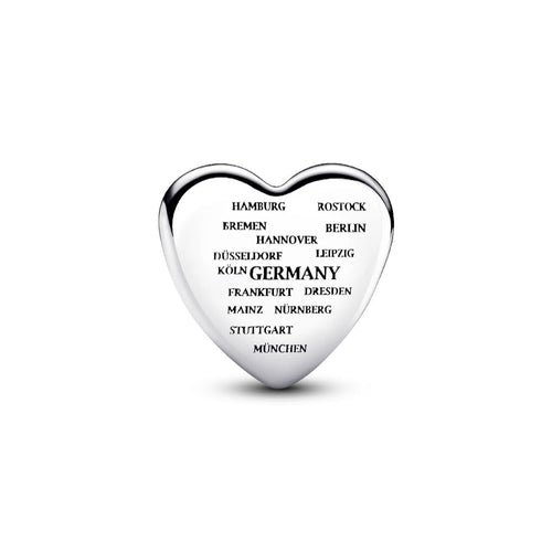 Pandora German Flag Heart Charm silver and black and red and yellow sterling-silver and enamel Bead by The Alternative Bead. Your Jewelry Retailer from Germany