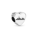 Pandora Hamburger Skyline Heart Charm silver and black sterling-silver and enamel Bead by The Alternative Bead. Your Jewelry Retailer from Germany