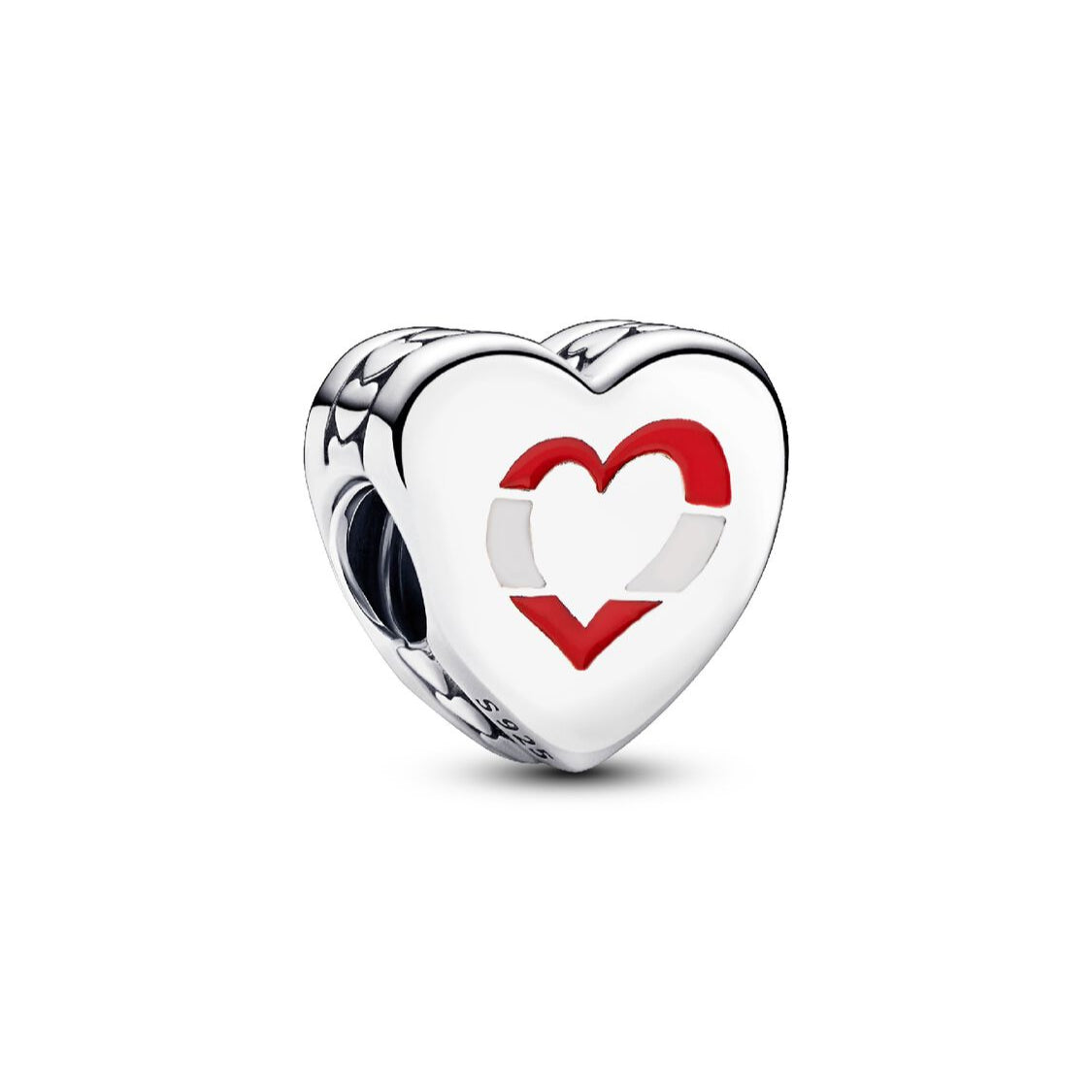 Pandora Austrian Flag Heart Charm silver and black and red and yellow sterling-silver and enamel Bead by The Alternative Bead. Your Jewelry Retailer from Germany