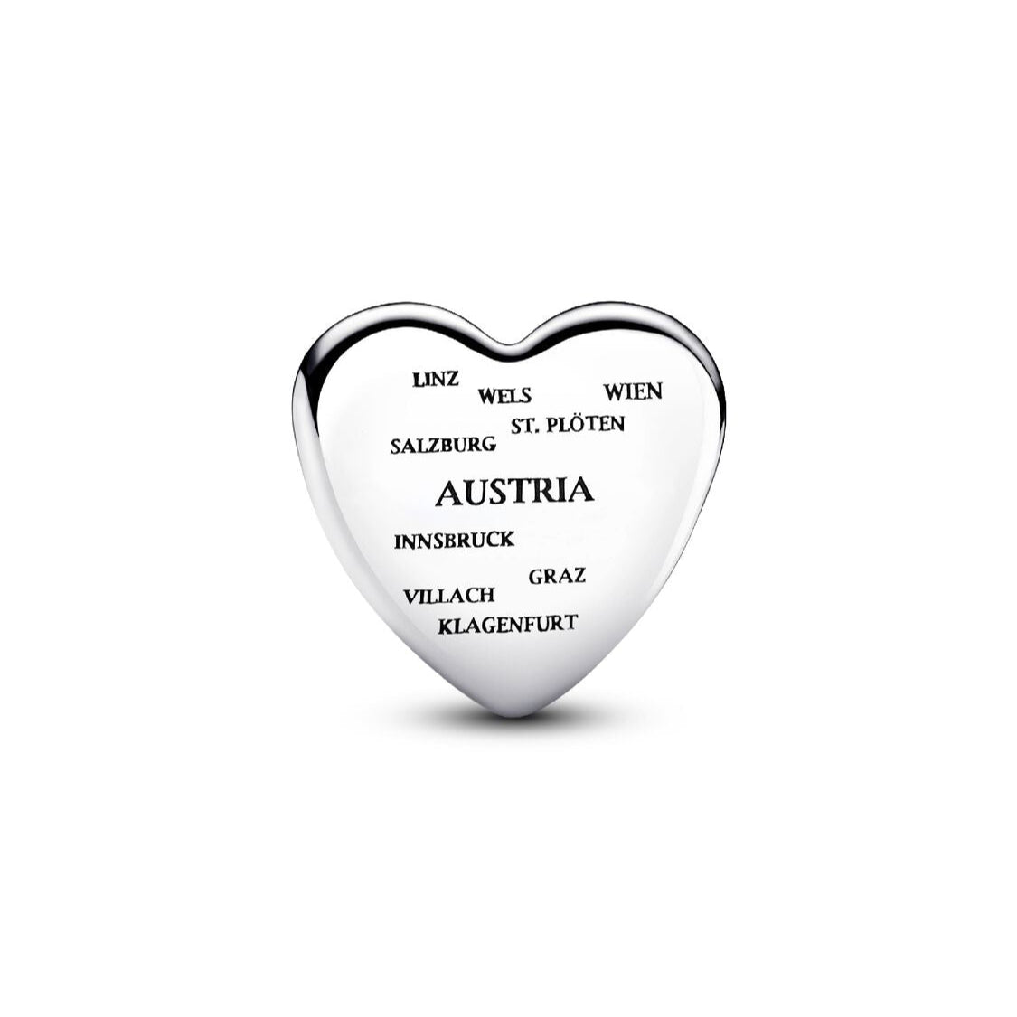 Pandora Austrian Flag Heart Charm silver and black and red and yellow sterling-silver and enamel Bead by The Alternative Bead. Your Jewelry Retailer from Germany