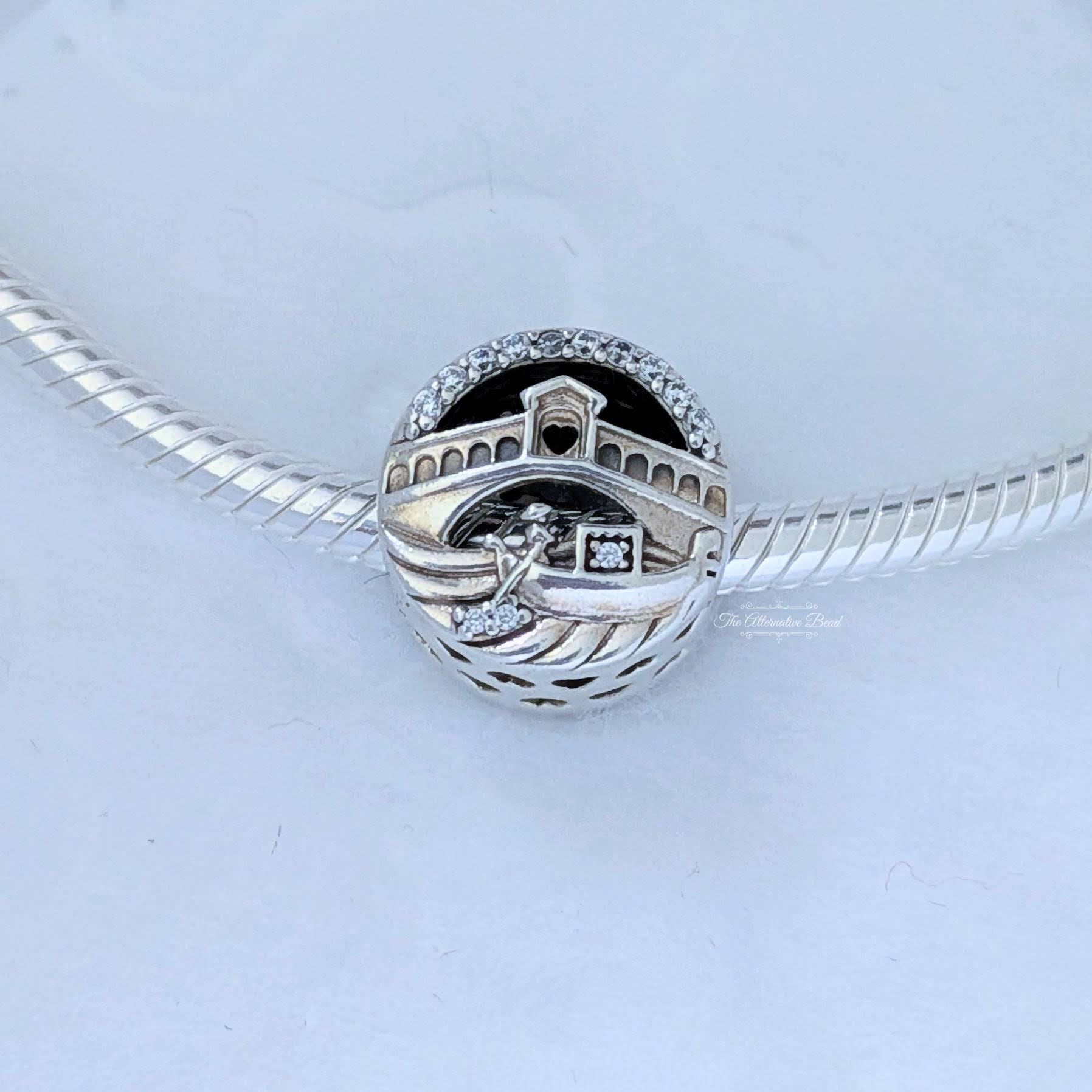 Pandora Venice Bridge Charm silver and white sterling-silver Bead by The Alternative Bead. Your Jewelry Retailer from Germany