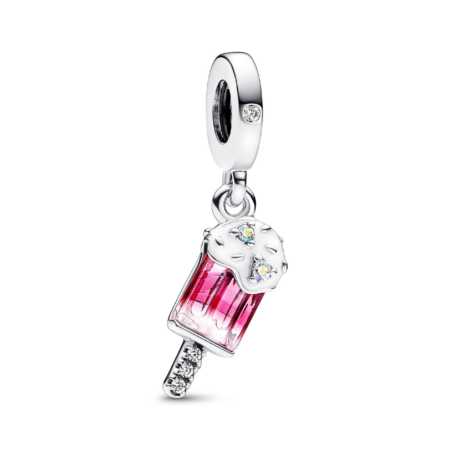 Pandora Sprinkled Popsicle Dangle Charm pink and white enamel and sterling-silver and glass Dangle by The Alternative Bead. Your Jewelry Retailer from Germany