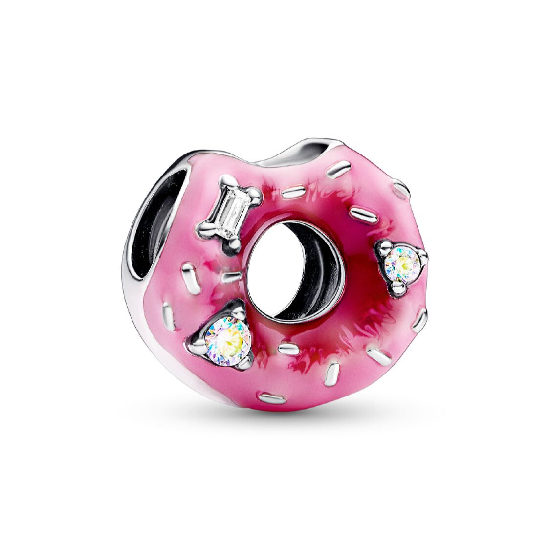Pandora Sparkling Sprinkled Donut Charm pink and white enamel and sterling-silver Bead by The Alternative Bead. Your Jewelry Retailer from Germany