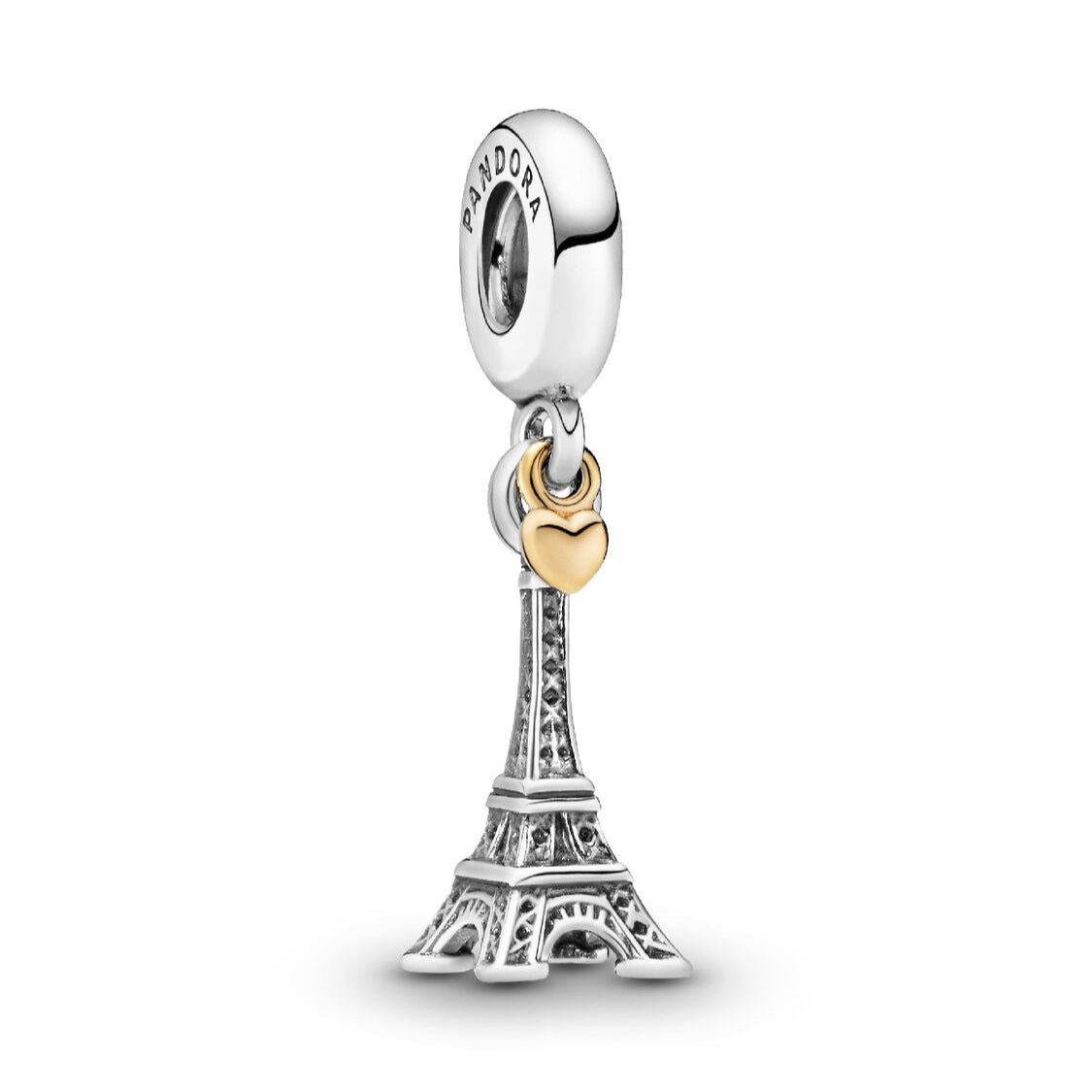 Pandora Eiffel Tower Paris & Heart Dangle Charm silver and gold sterling-silver and gold Dangle by The Alternative Bead. Your Jewelry Retailer from Germany