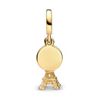 Pandora Paris Eiffel Tower Lab-Grown Diamond Engravable Double Dangle Charm 0.009 ct TW, 14k gold plating gold gold-plated Dangle by The Alternative Bead. Your Jewelry Retailer from Germany